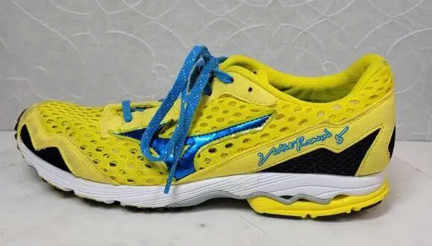 Mizuno Wave Ronin 5 Running Shoes Womens 9 Yellow Lace Up Boston Marathon Jog