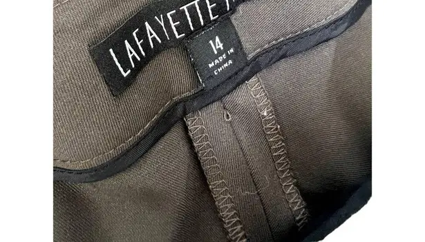 Lafayette 148 Stretch-Wool Wide Leg Pants Size 12 Brown