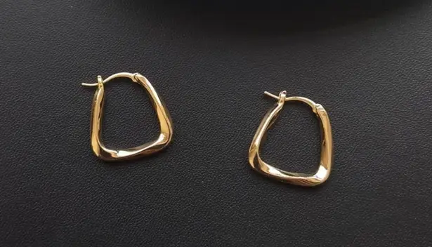 18K Gold Plated Geometric Square Hoop Earrings for Women