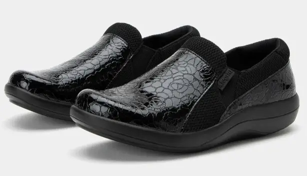 Alegria Algeria Duette Flourish Black Shoe Patent Comfort Slip Resistant Light Size 37