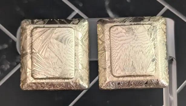 Vintage Clip On Earrings 1" Patterned Light Shade Gold Tone