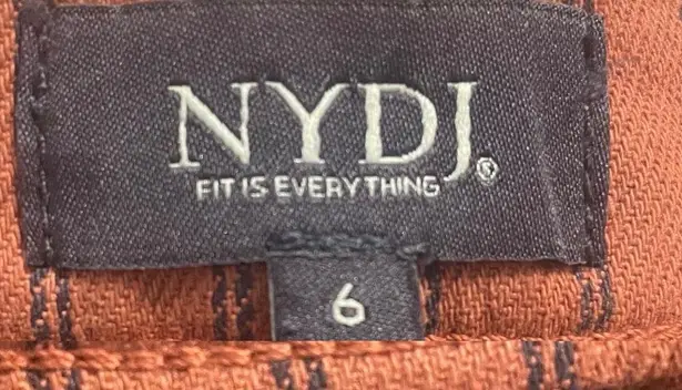 NYDJ Womens Pants Rust Orange Pinstripe Cropped Flare Size 6