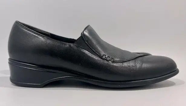 Munro American Women’s Black Leather Daphne Walking Wedge Shoes Loafers 7.5 SS