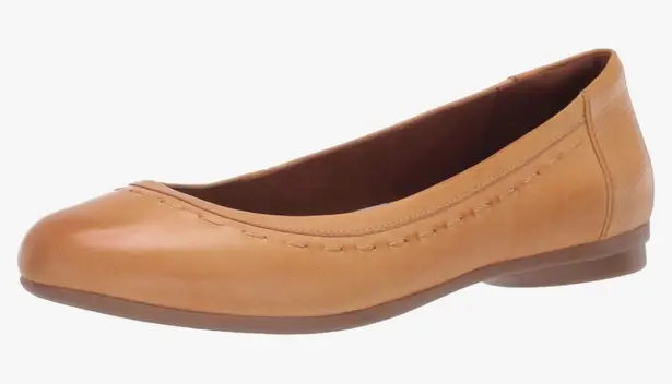 Cobb Hill Tan Havane Maiika Leather Round Toe Slip On Ballet Flats NIB 7 W Wide Size undefined