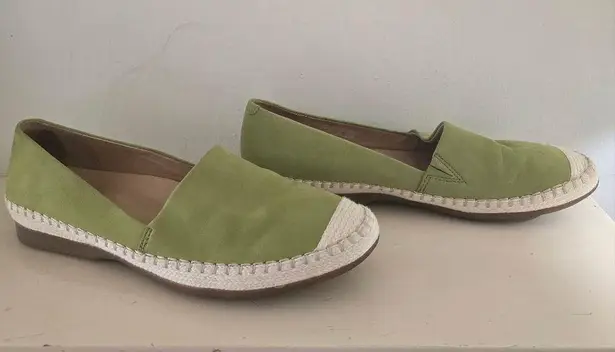 Dansko Lesley Cactus Green Nubuck Espadrille Shoes