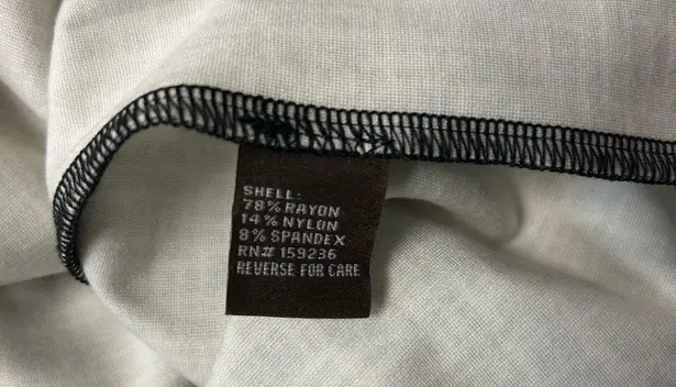 J. McLaughlin Sketch Geo Print Bedford L/Sleeves Dress M Black Off White Stretch