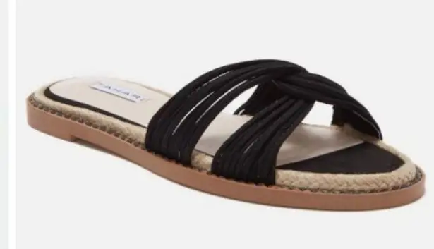 Tahari - espadrilles sandal black fabric straps size 6