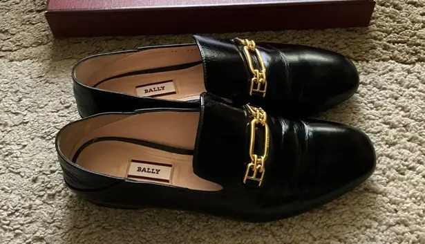 Bally Darcie Loafers Flats Black Bovine Patent Leather Size 36/5.5