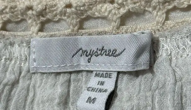 Mystree Women’s Size M Tan Cream Colorblock Layered Gauzy Long Maxi Skirt