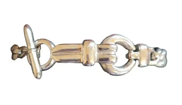 Vintage Stainless Steel 7" Chain Bracelet with T