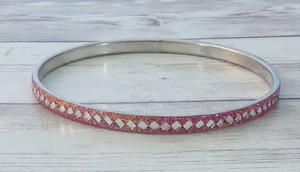 Vintage Bracelet Pink with Gold Under Tones & Mirrored Detail
