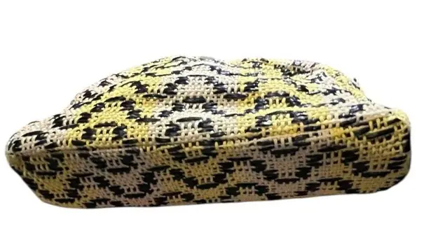 Maria La Rosa "Game" mini clutch wrist bag in Black and Yellow