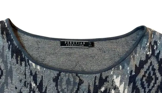 Peruvian Connection Gray Aztec Knit Mini Dress Size Small