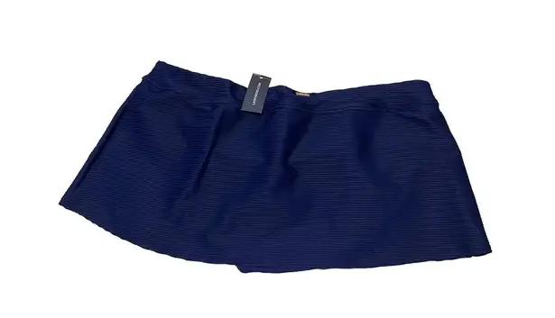 Lands End Coastal Sprit Textured Mini SWIM skort Skirt Rock Blue Sz 16 NWTS