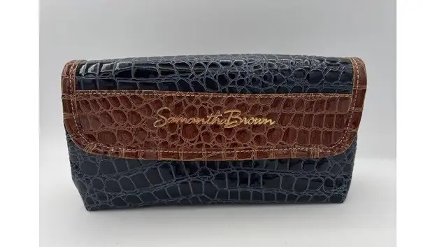 Samantha Brown Crocodile Embossed Clutch Wallet Faux Leather 2