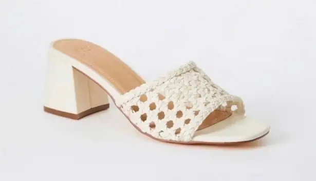 JustFab Harlowe  Birch woven heeled sandals