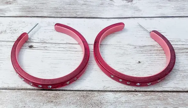 Earrings For Pierced Ears Large Red Hoops