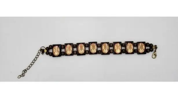 Vintage The Legend of the Dreamcatcher Wooden Native American Tile Bracelet 7"