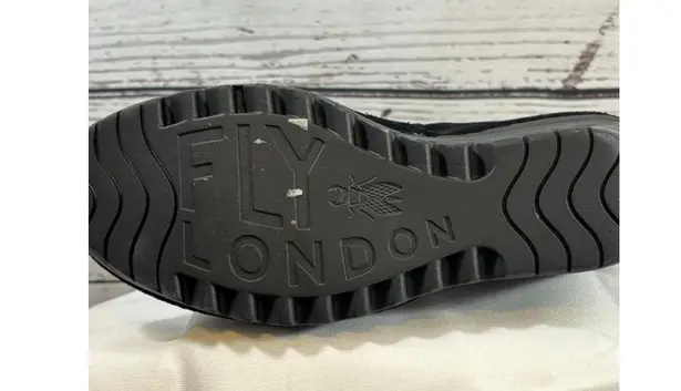 Fly London Women's Black Suede Ankle Boots US 5.5 Gold Interior