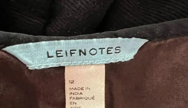 Leifnotes Dress Women 12 Black Brown Open Air Theater Dress Embroidered Boheiman