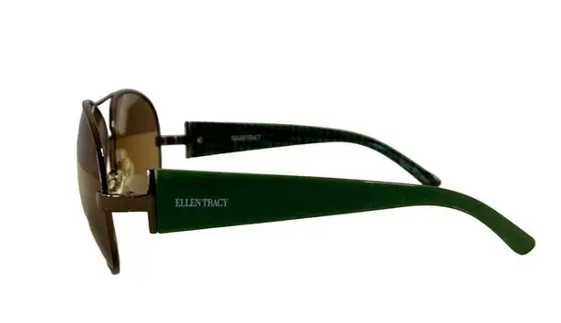 Ellen Tracy Womens Green Metal Aviator Sunglasses