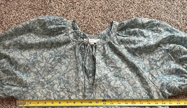 House of Harlow 1960 Martine Seafoam blue floral cotton short-sleeve top size S