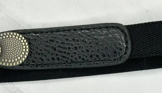 Womens Black Stretch Cinch Belt Studded Gold Tone Small/Medium (S/M) ✨