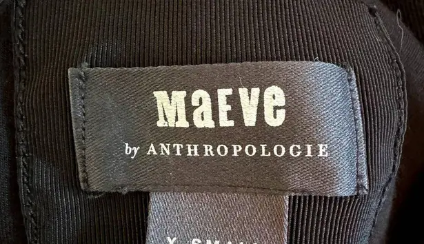 Maeve Anthropologie Alison Jumpsuit in Black Thick Heavy Scuba Stretchy Size XS