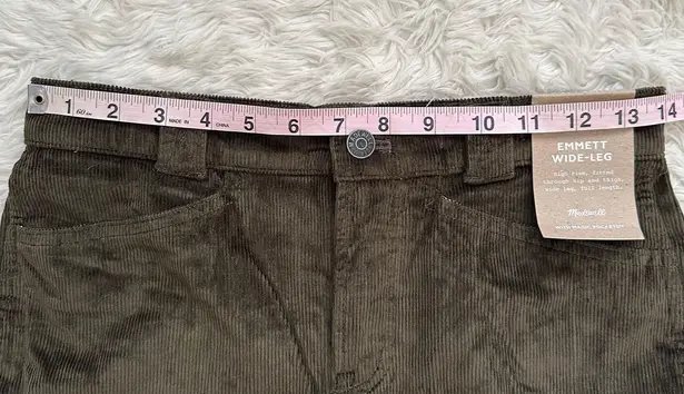 Madewell Pants Petite Emmett 2.0 Wide-Leg in Corduroy Green 27P NWT New