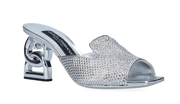 Dolce & Gabbana DG-Heel Gemstone-Embellished Mules Size 40 NEW + Box + Dust Bag