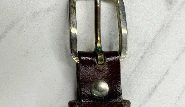 Vintage Womens Brown Leather Rope Stretch Belt Medium (M) ✨