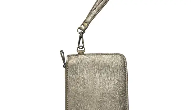 Mulberry England Rose Gold Pebbled Leather Wristlet Wallet Clutch Purse