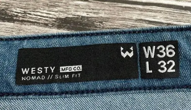 Westy MFG. CO. Nomad Slim Fit Jeans 36 x 25 Inseam Cropped Capri Stretch Hemmed
