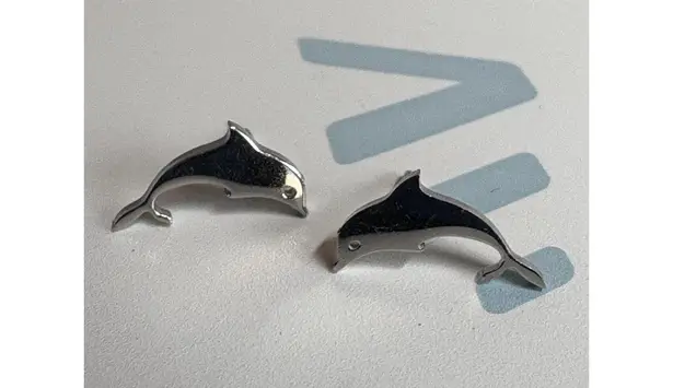 Stainless Steel Dolphin Stud Earrings NWT Silver