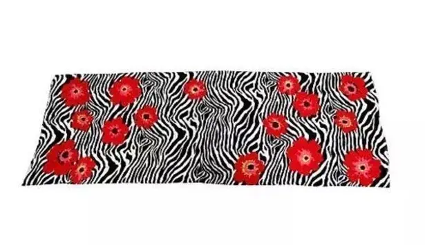Joan Rivers Womens Wild Poppies Scarf Brown Purple Zebra Pattern A230779 NWT