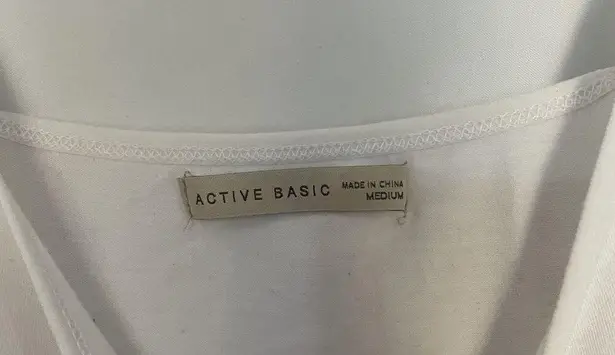 Active Basic White Cami Top Medium Cotton Spandex Blend women's lightweight