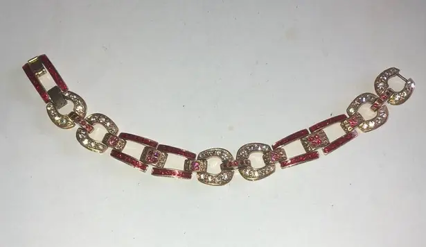 Camrose & Kross JBK Jackie Kennedy Equestrian Red Enamel CZ Rhinestone Bracelet