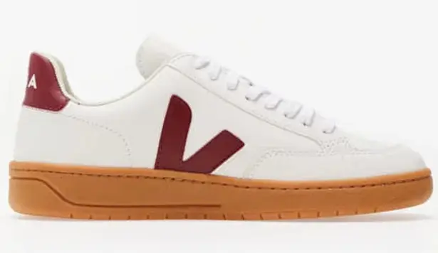 VEJA V-12 Leather Open White With Red Sneakers Women’s Size 10