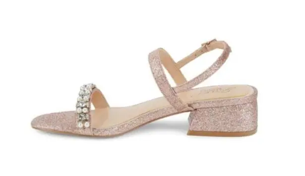 Badgley Mischka Autumn Block Heel Sandal - Rose Gold Size 5