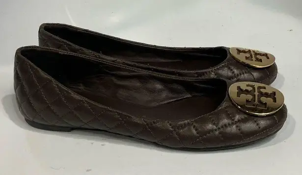 Tory Burch Tori Burch Benton quilted flats chocolate brown size 8