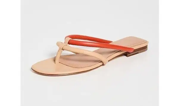 Mansur Gavriel Filo Flip Flops Sandals Sand/Papaya Womens Size 36 Orange