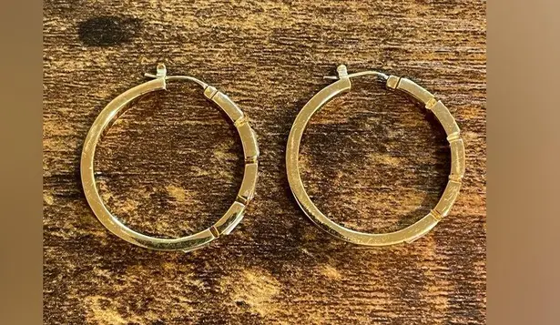 Coach  Gold Tone Hoop Earrings with Baguette Crystals