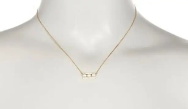 ADORNIA Yellow Gold Plated Sterling Silver Pearl Necklace NEW