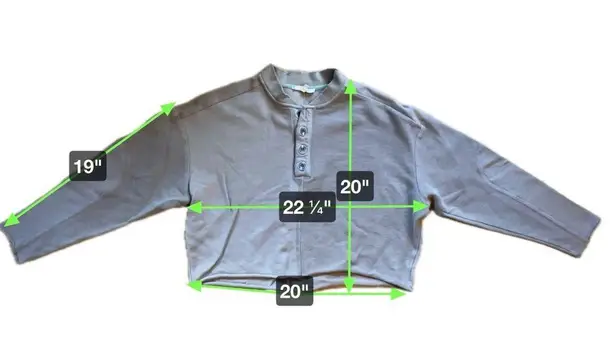 Gilded Intent Brown Slouchy Cropped Pullover Henley Women’s Size M