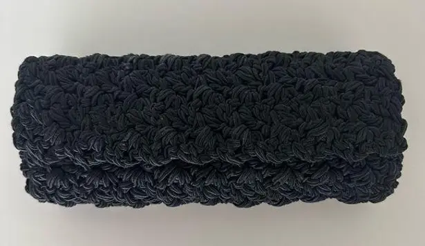 Vintage Ultimo Woven Cord Minimalist Clutch Evening Bag in Black