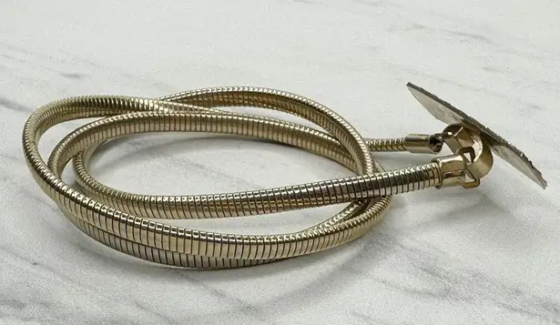 The Bar Vintage Buckle Gold Tone Coil Stretch Cinch Belt Size XS Small S Womens