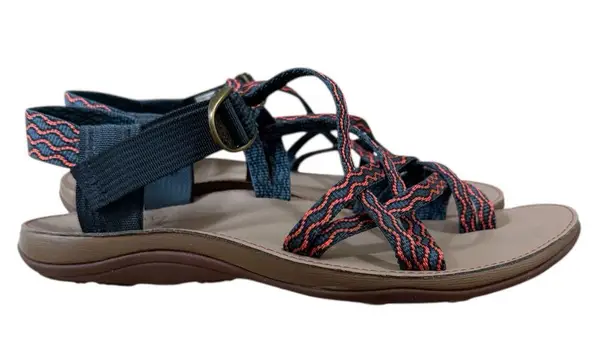Chacos Chaco Pulse Eclipse Womens Sz 7 Pink Navy Adjustable Strappy Comfort Sandal Shoe