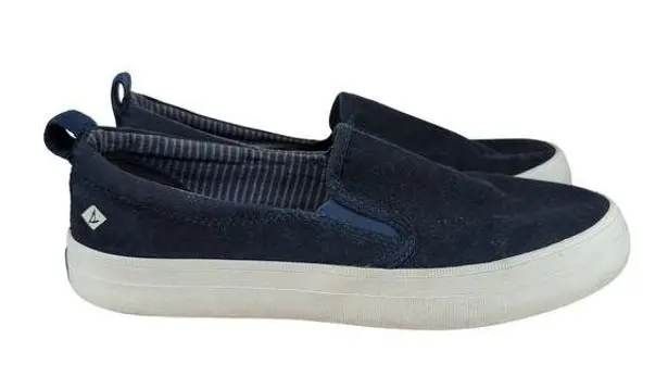 Sperry  Top Sider Navy Blue Fabric Slip-on Sneakers Women's Size 6 Boat Shoes