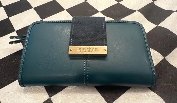 Spartina 449 Wallet Clutch Teal Blue Genuine Leather Card Holder Purse