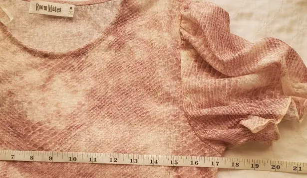 Roommates Medium M sheer snake print brown crop top Y2k, 00's